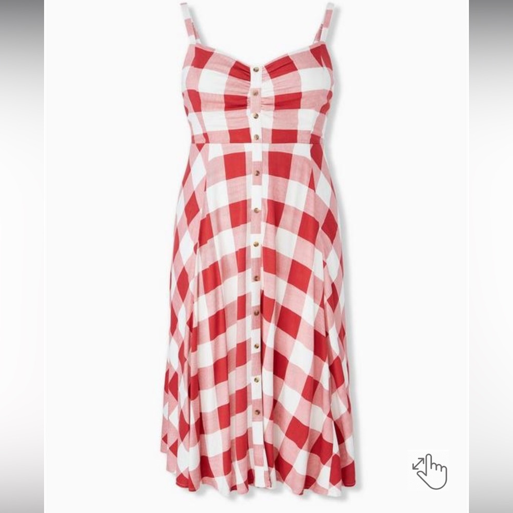 Torrid - Midi Textured Woven Button-Front Dress - Size 4